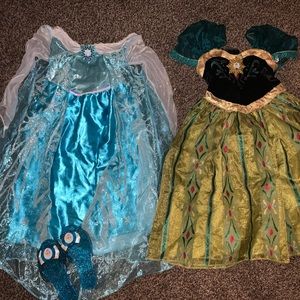 Lot Disney Elsa Anna costume dresses 3 4 shoes